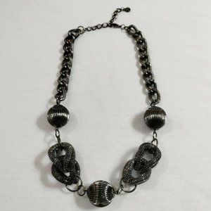 4/$20 Chunky Gunmetal Mesh Knot Chain Collar Necklace